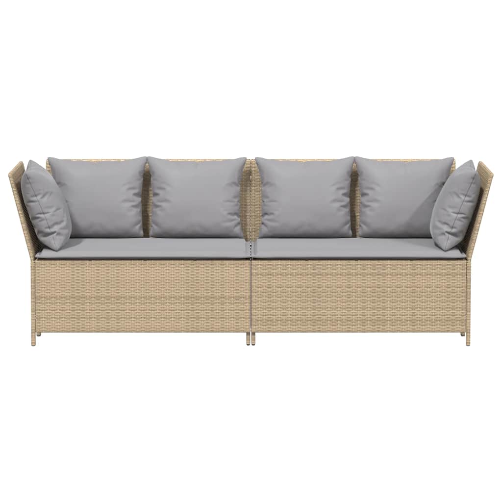 Tuinbank met kussens poly rattan beige is nu te koop bij PeponiXL, paradijselijk wonen!