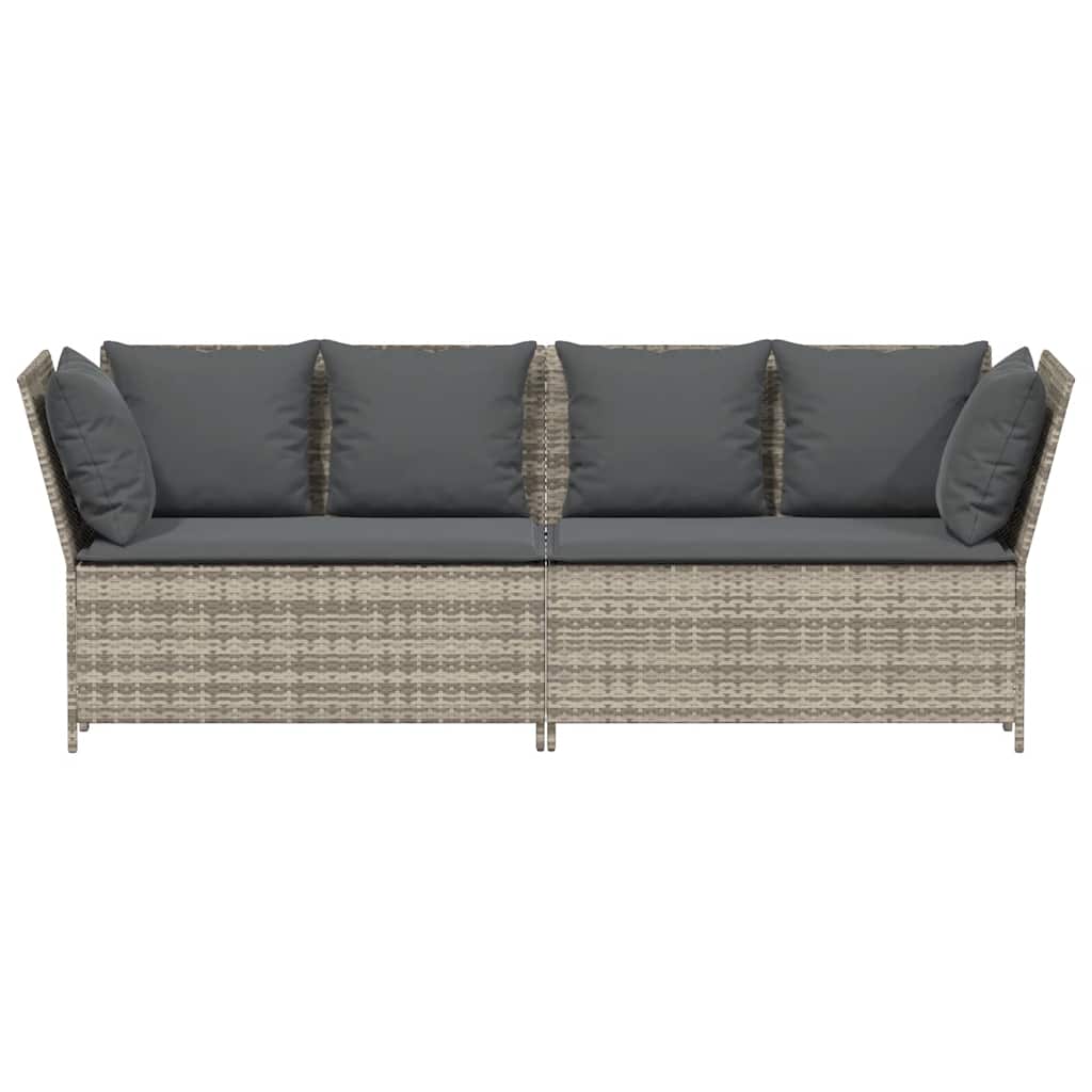 Tuinbank met kussens poly rattan lichtgrijs is nu te koop bij PeponiXL, paradijselijk wonen!