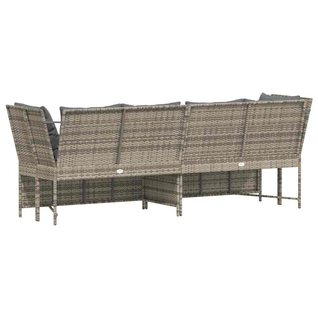 Tuinbank met kussens poly rattan lichtgrijs is nu te koop bij PeponiXL, paradijselijk wonen!