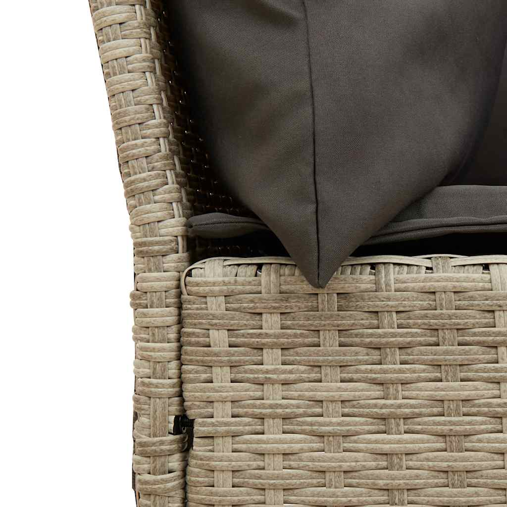 Tuinbank met kussens poly rattan lichtgrijs is nu te koop bij PeponiXL, paradijselijk wonen!