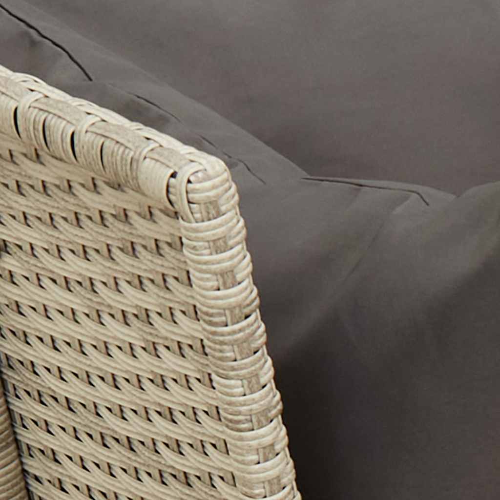 Tuinbank met kussens poly rattan lichtgrijs is nu te koop bij PeponiXL, paradijselijk wonen!