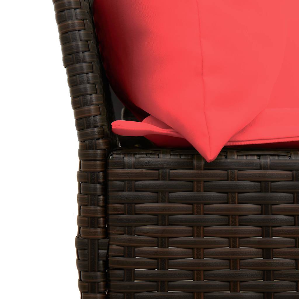 Tuinbank met kussens poly rattan bruin is nu te koop bij PeponiXL, paradijselijk wonen!