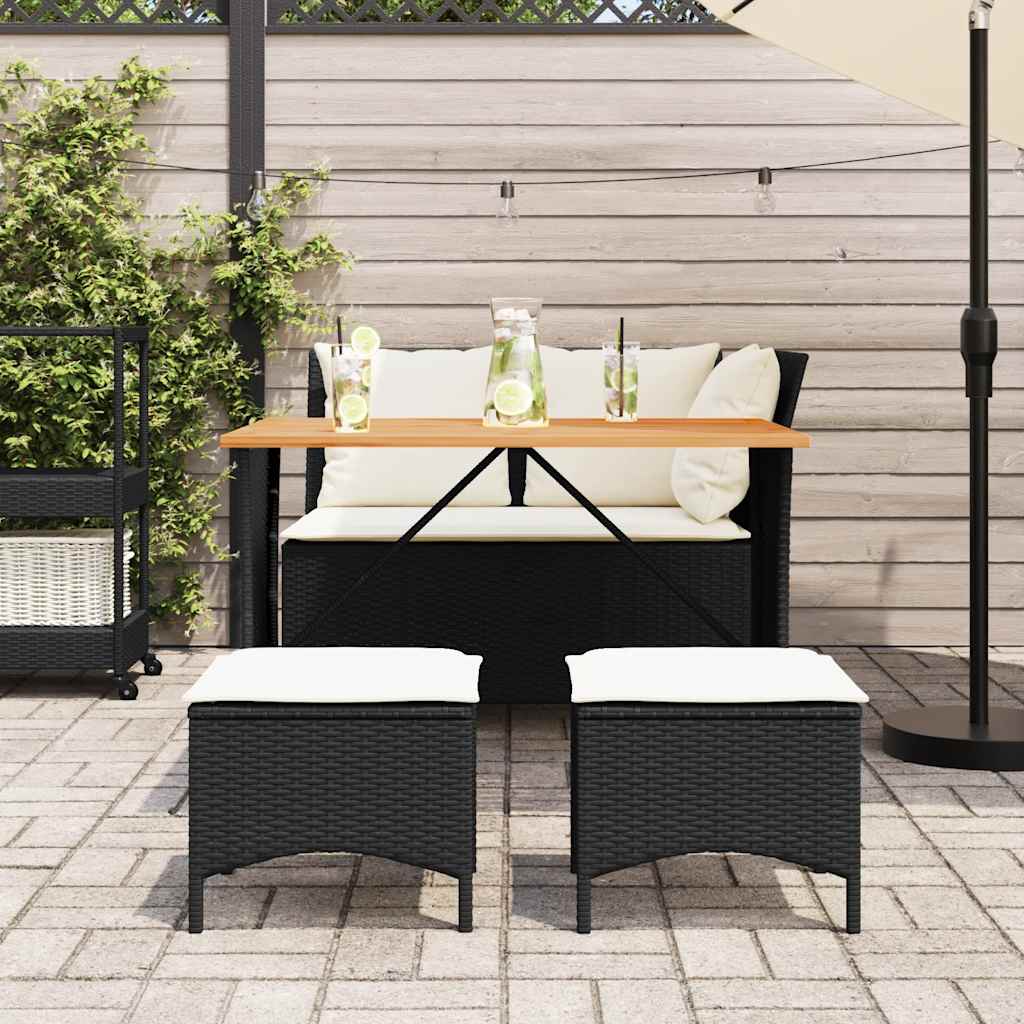 4-delige Tuinset met kussens poly rattan zwart is nu te koop bij PeponiXL, paradijselijk wonen!