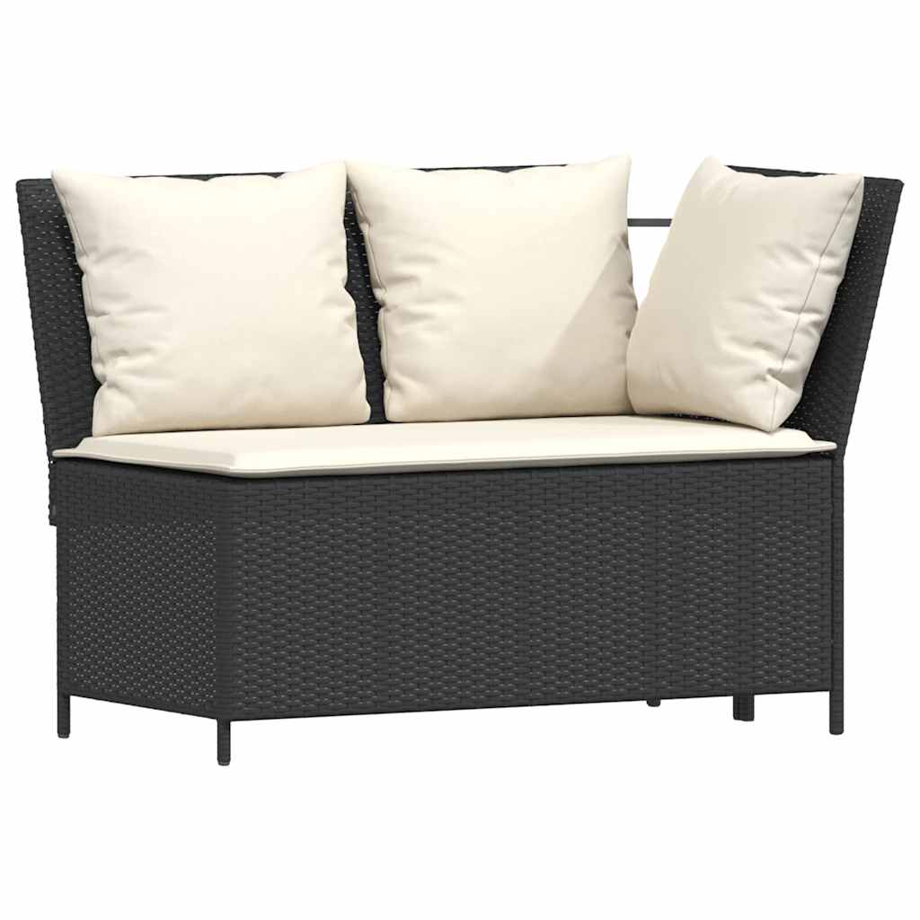 4-delige Tuinset met kussens poly rattan zwart is nu te koop bij PeponiXL, paradijselijk wonen!