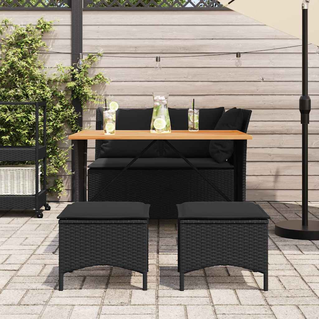 4-delige Tuinset met kussens poly rattan zwart is nu te koop bij PeponiXL, paradijselijk wonen!