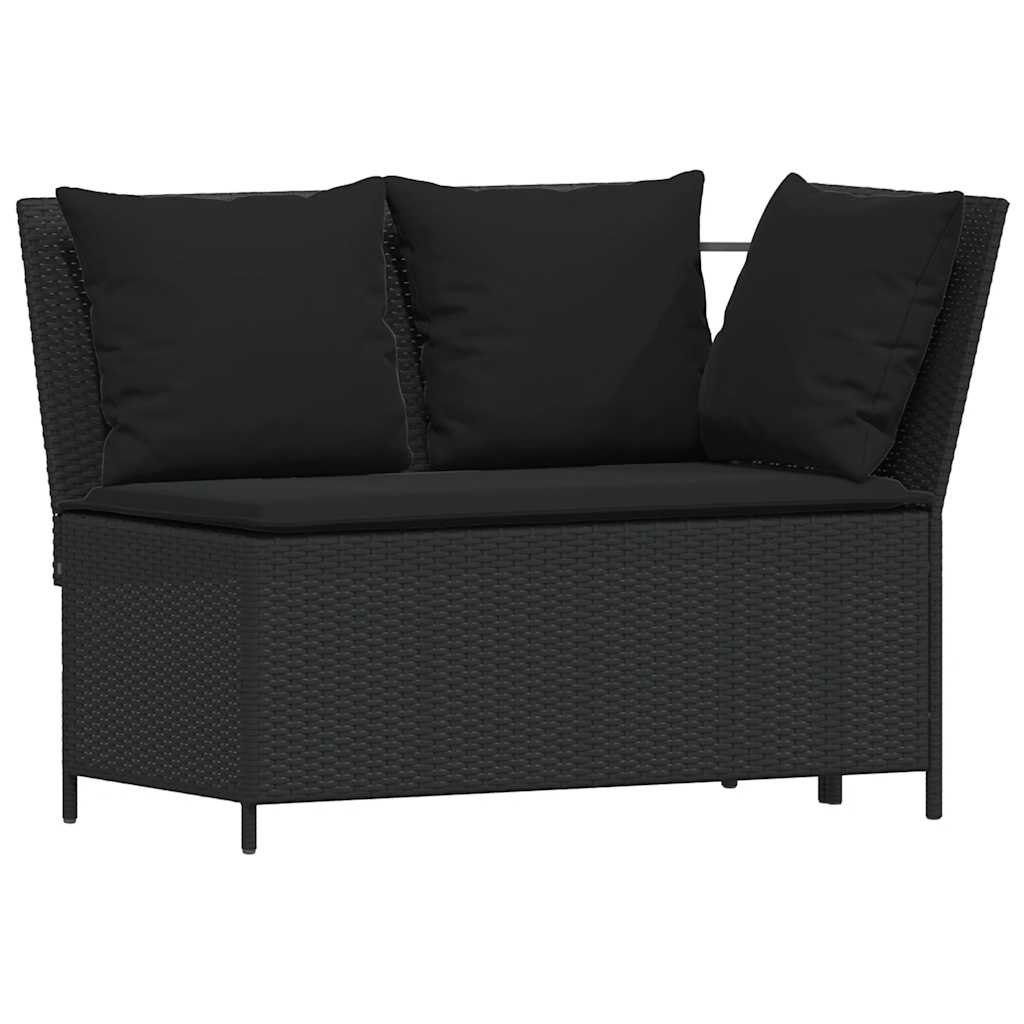4-delige Tuinset met kussens poly rattan zwart is nu te koop bij PeponiXL, paradijselijk wonen!