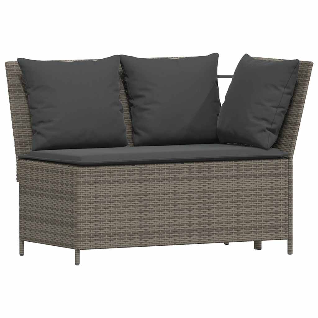 4-delige Tuinset met kussens poly rattan grijs is nu te koop bij PeponiXL, paradijselijk wonen!