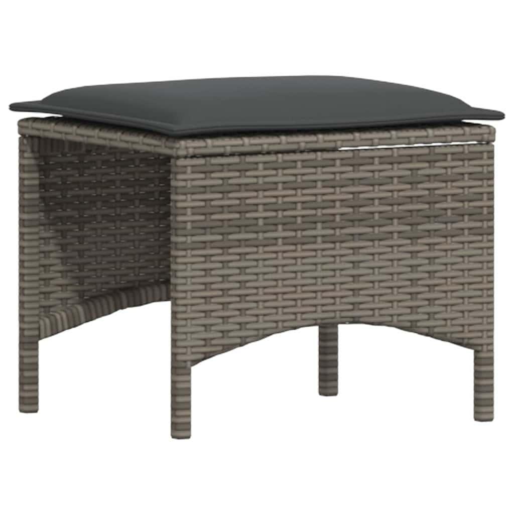 4-delige Tuinset met kussens poly rattan grijs is nu te koop bij PeponiXL, paradijselijk wonen!