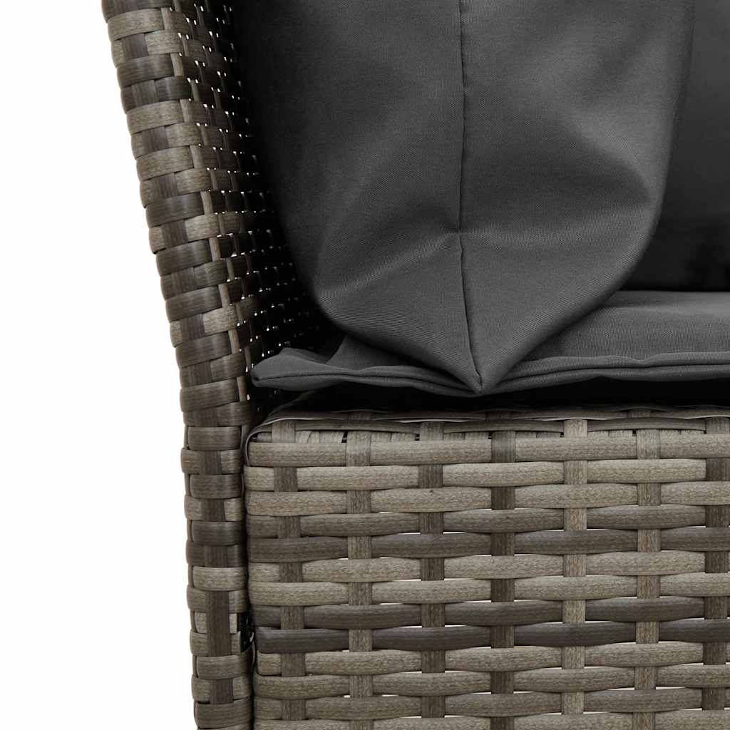 4-delige Tuinset met kussens poly rattan grijs is nu te koop bij PeponiXL, paradijselijk wonen!