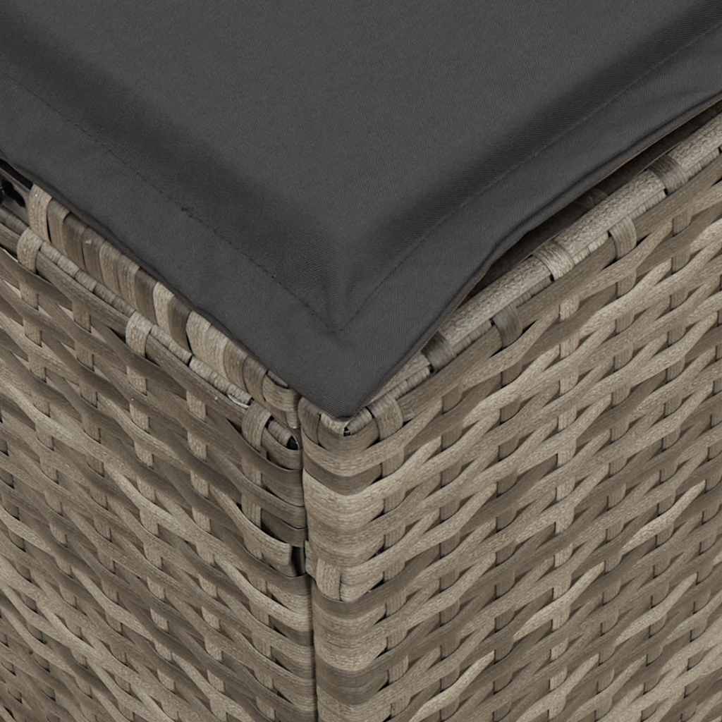 4-delige Tuinset met kussens poly rattan grijs is nu te koop bij PeponiXL, paradijselijk wonen!