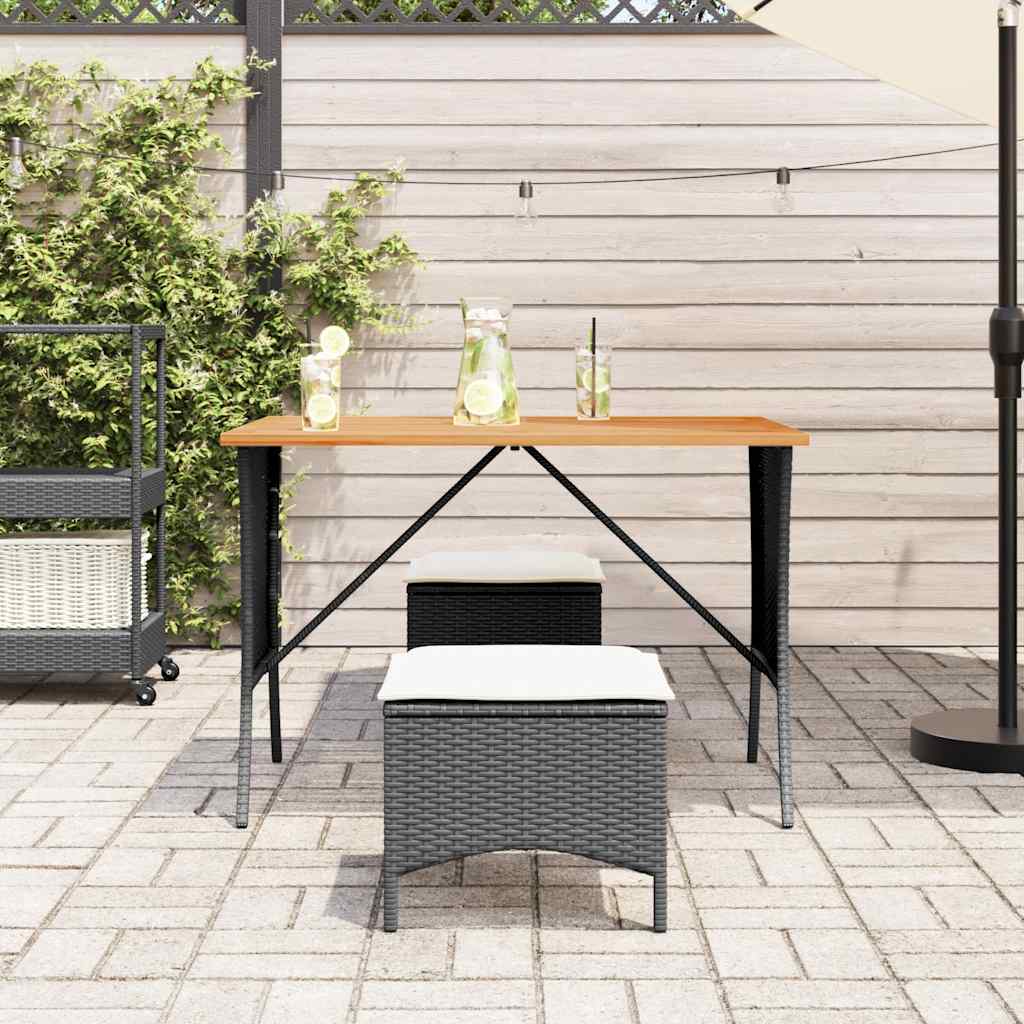3-delige Tuinset met kussens poly rattan zwart is nu te koop bij PeponiXL, paradijselijk wonen!