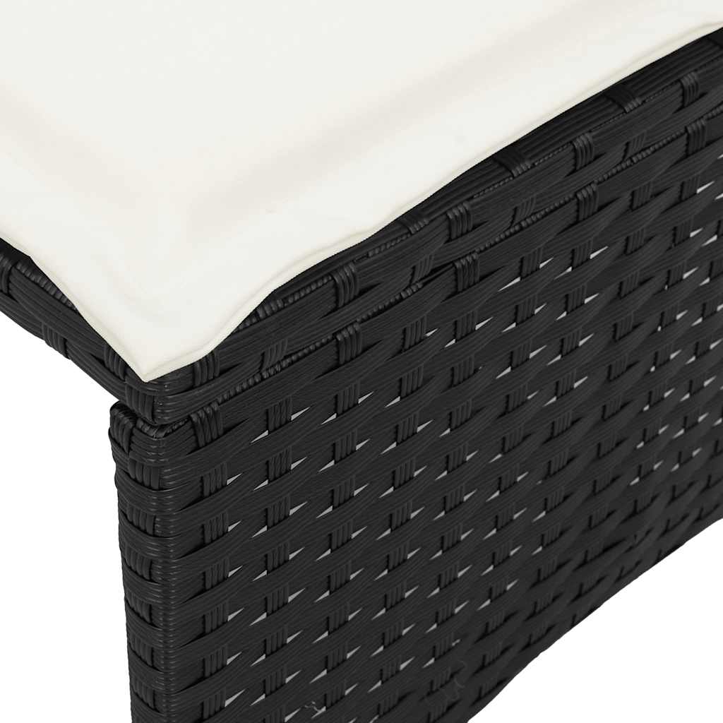 3-delige Tuinset met kussens poly rattan zwart is nu te koop bij PeponiXL, paradijselijk wonen!