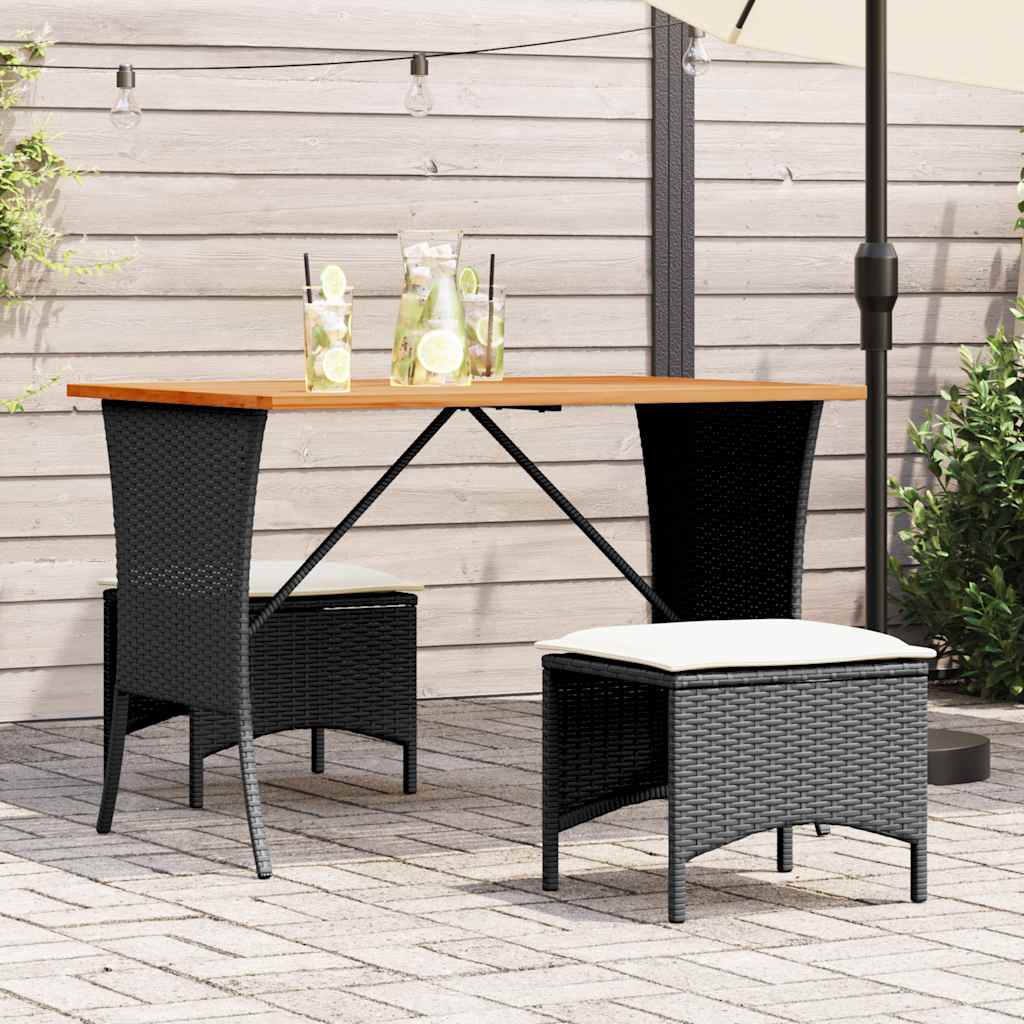 3-delige Tuinset met kussens poly rattan zwart is nu te koop bij PeponiXL, paradijselijk wonen!