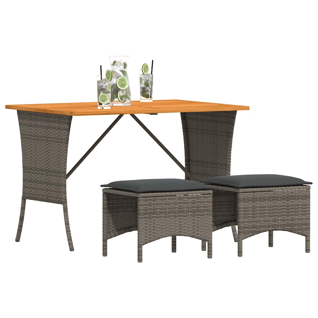3-delige Tuinset met kussens poly rattan grijs is nu te koop bij PeponiXL, paradijselijk wonen!