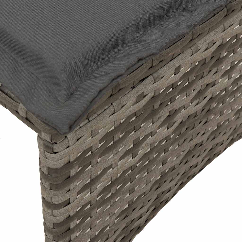 3-delige Tuinset met kussens poly rattan grijs is nu te koop bij PeponiXL, paradijselijk wonen!