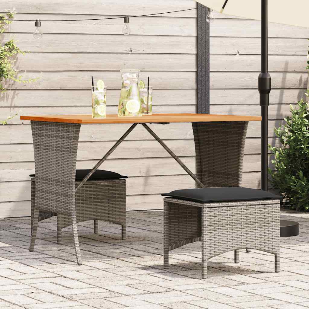 3-delige Tuinset met kussens poly rattan grijs is nu te koop bij PeponiXL, paradijselijk wonen!