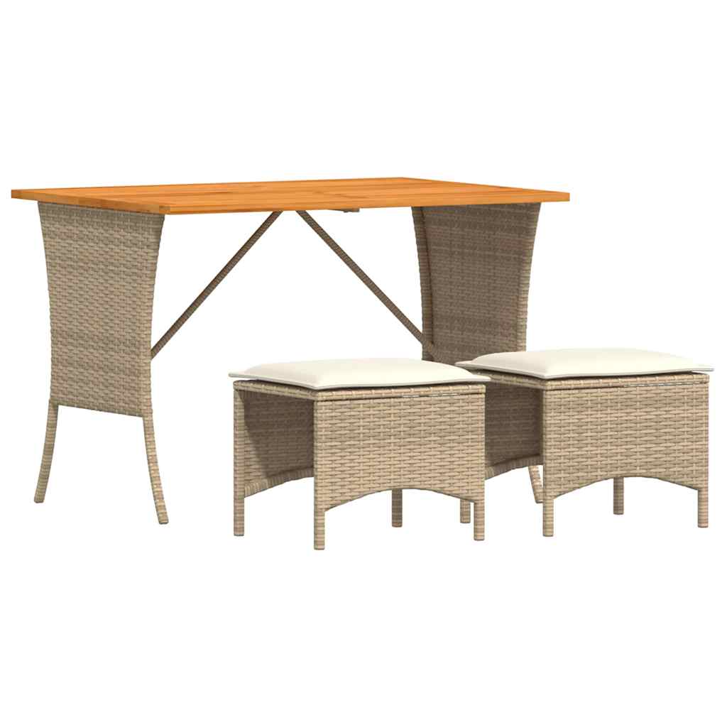 3-delige Tuinset met kussens poly rattan beige is nu te koop bij PeponiXL, paradijselijk wonen!