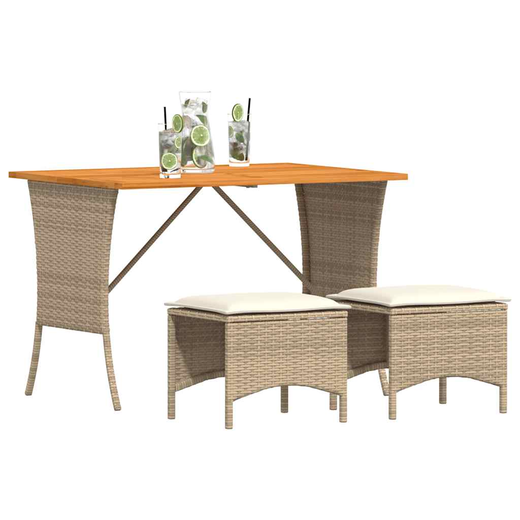 3-delige Tuinset met kussens poly rattan beige is nu te koop bij PeponiXL, paradijselijk wonen!