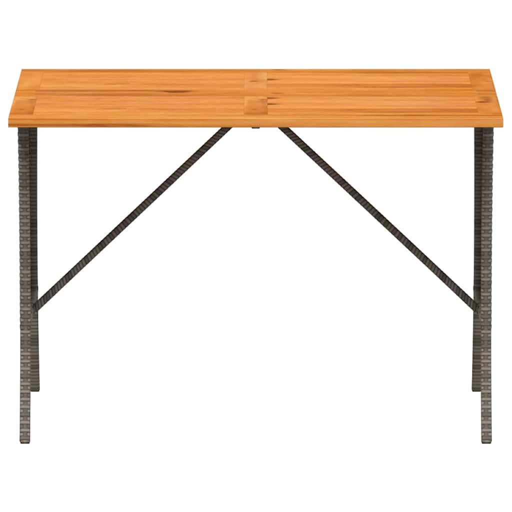 Tuintafel met acaciahouten blad 105x75x72 cm poly rattan grijs is nu te koop bij PeponiXL, paradijselijk wonen!