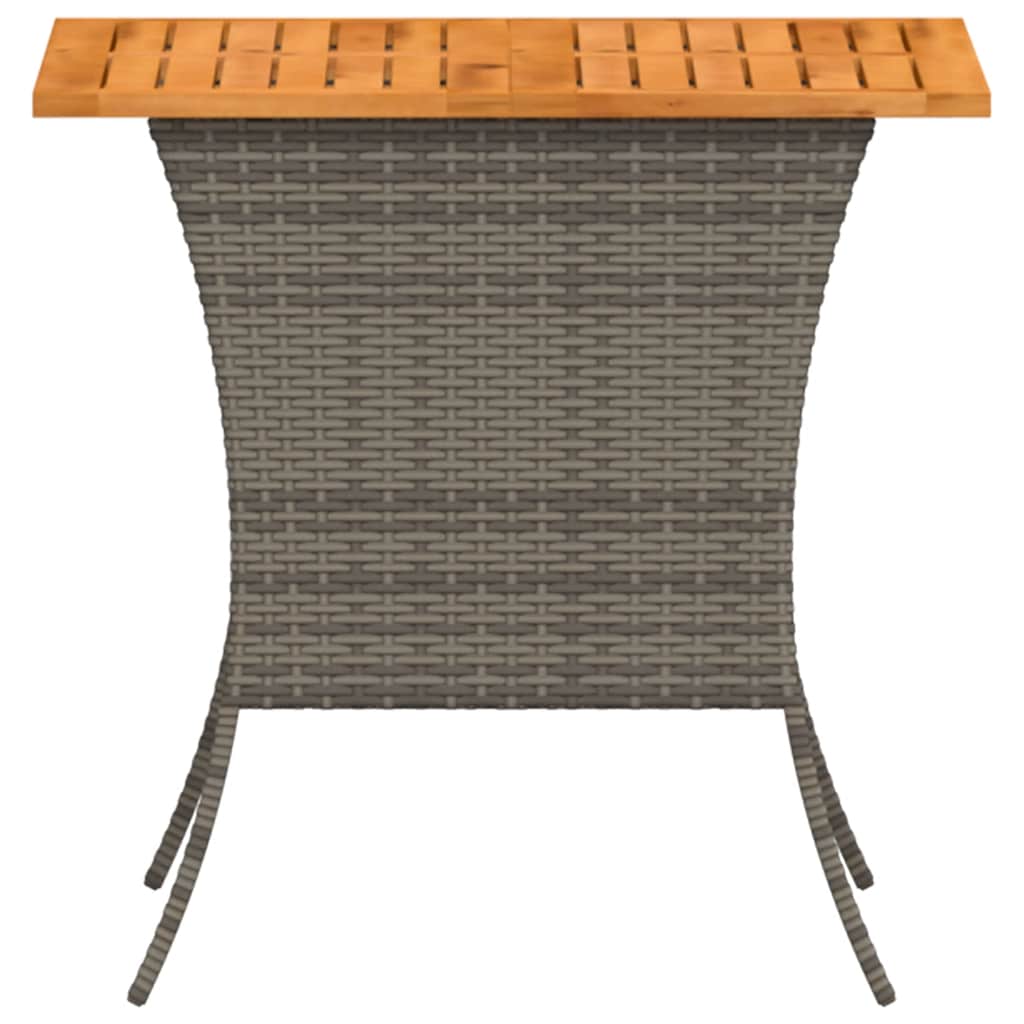 Tuintafel met acaciahouten blad 105x75x72 cm poly rattan grijs is nu te koop bij PeponiXL, paradijselijk wonen!