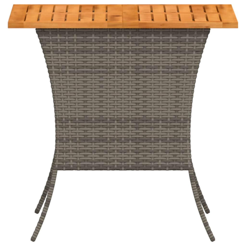 Tuintafel met acaciahouten blad 105x75x72 cm poly rattan grijs is nu te koop bij PeponiXL, paradijselijk wonen!
