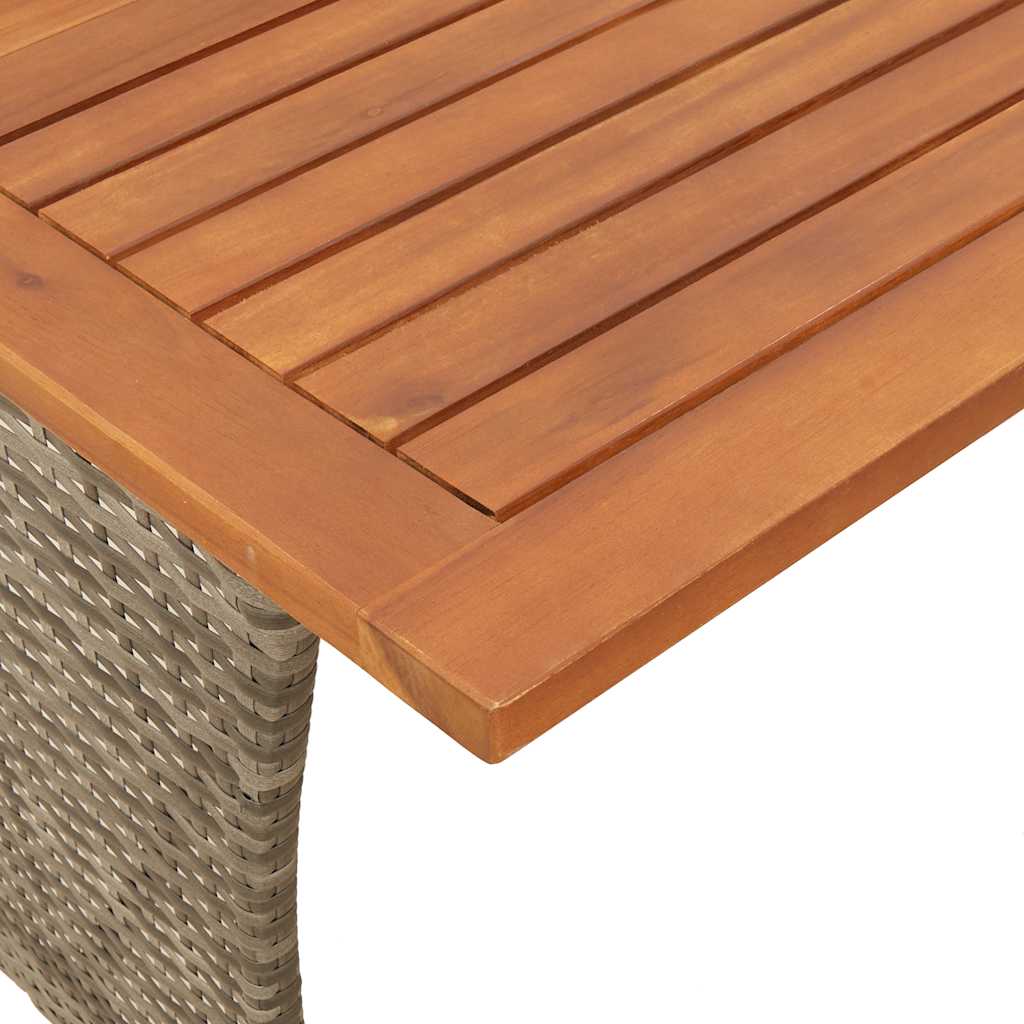 Tuintafel met acaciahouten blad 105x75x72 cm poly rattan grijs is nu te koop bij PeponiXL, paradijselijk wonen!