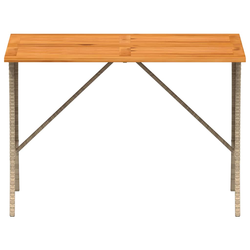 Tuintafel met acaciahouten blad 105x75x72 cm poly rattan beige is nu te koop bij PeponiXL, paradijselijk wonen!