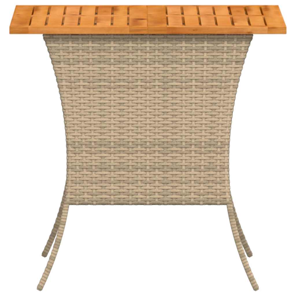Tuintafel met acaciahouten blad 105x75x72 cm poly rattan beige is nu te koop bij PeponiXL, paradijselijk wonen!