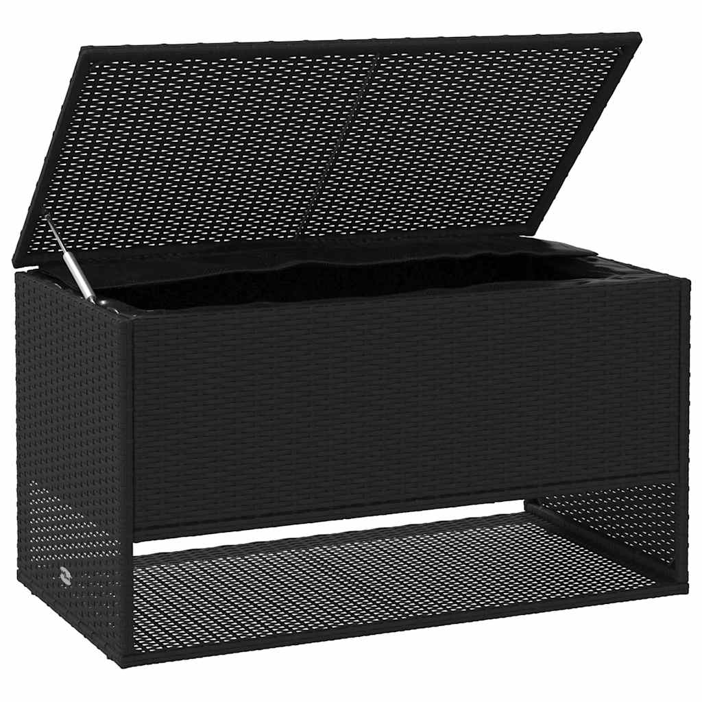 Opbergbox voor buiten 100x55x55,5 cm poly rattan zwart is nu te koop bij PeponiXL, paradijselijk wonen!