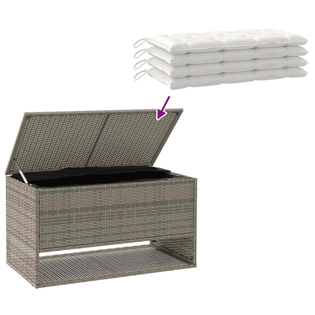 Opbergbox voor buiten 100x55x55,5 cm poly rattan grijs is nu te koop bij PeponiXL, paradijselijk wonen!