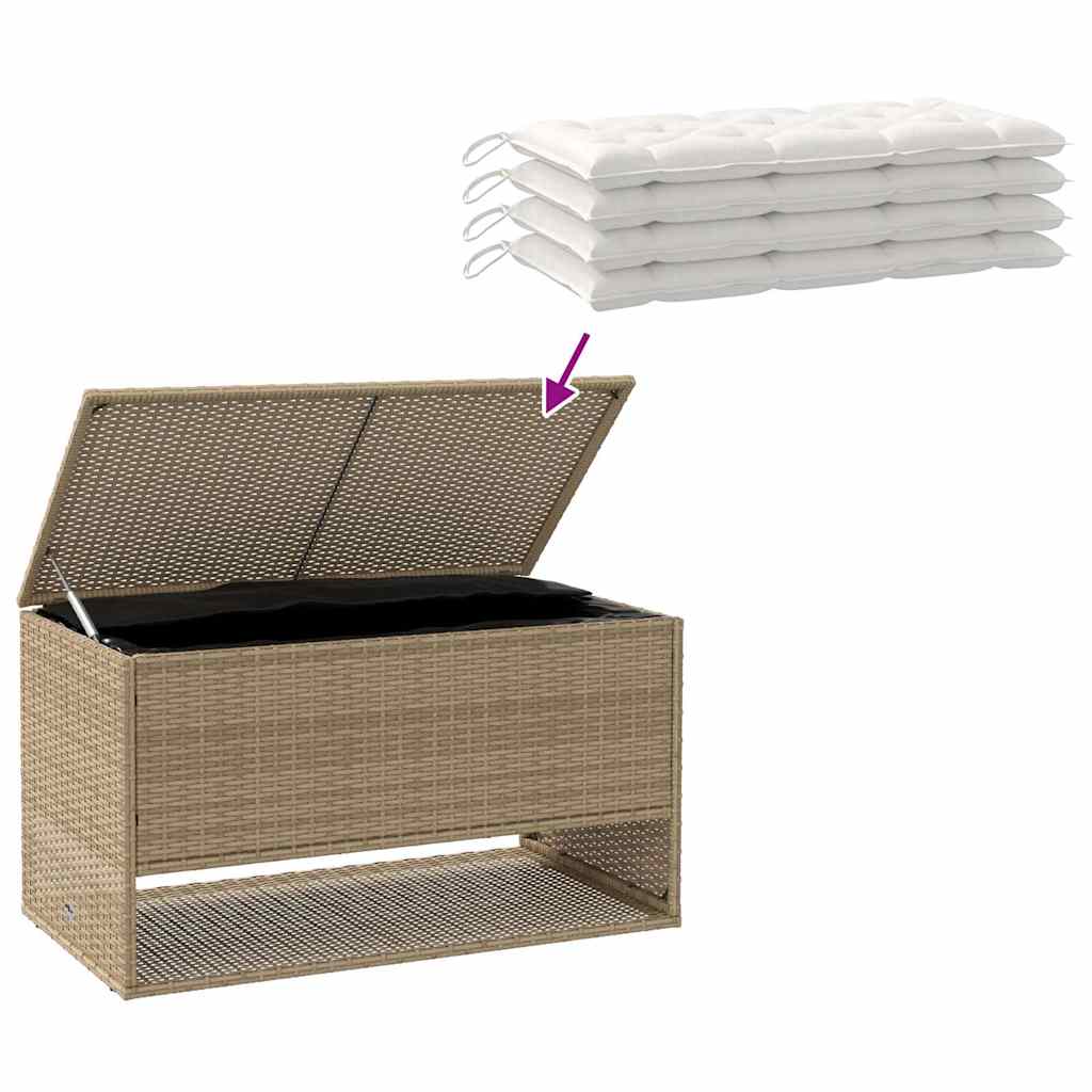 Opbergbox voor buiten 100x55x55,5 cm poly rattan beige is nu te koop bij PeponiXL, paradijselijk wonen!