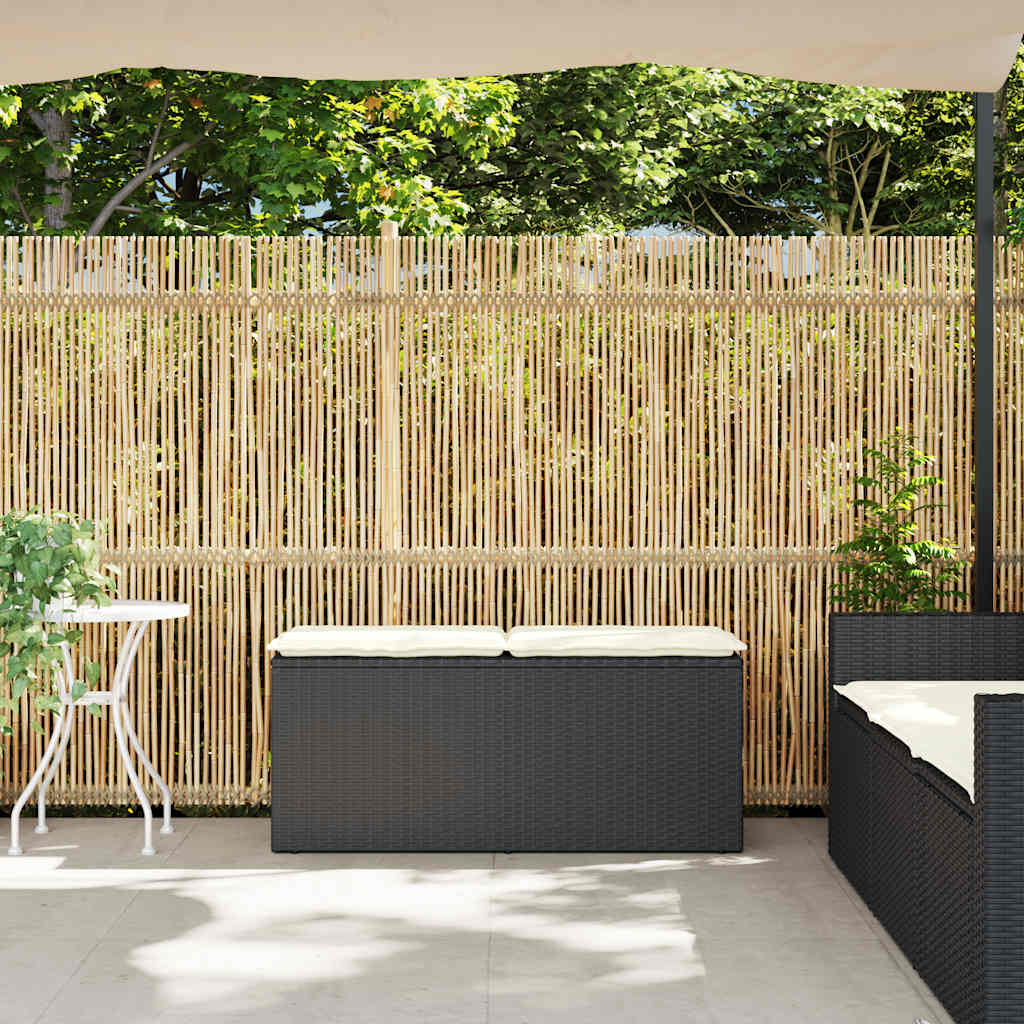 Tuinbank met kussen 110x40x44 cm poly rattan zwart is nu te koop bij PeponiXL, paradijselijk wonen!