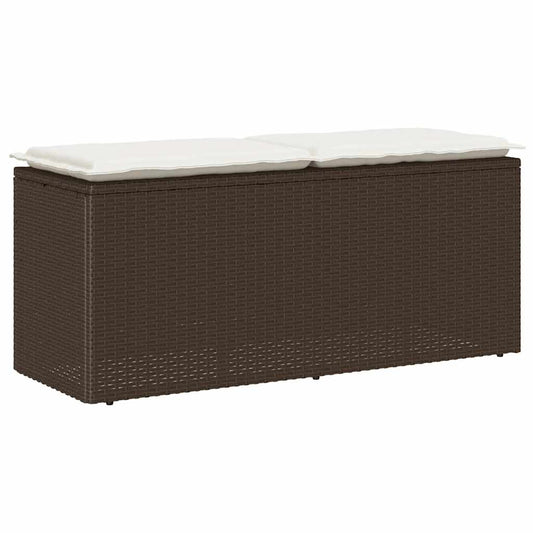 Tuinbank met kussen 110x40x44 cm poly rattan bruin is nu te koop bij PeponiXL, paradijselijk wonen!