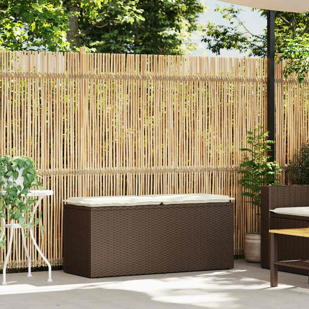 Tuinbank met kussen 110x40x44 cm poly rattan bruin is nu te koop bij PeponiXL, paradijselijk wonen!