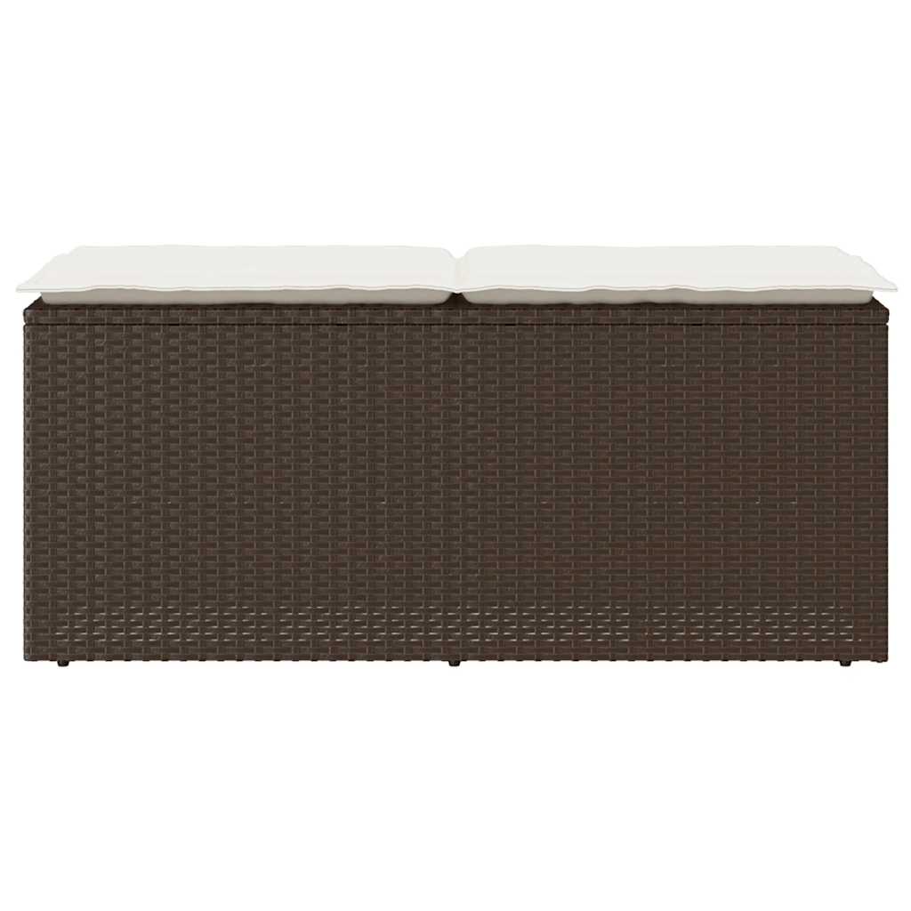 Tuinbank met kussen 110x40x44 cm poly rattan bruin is nu te koop bij PeponiXL, paradijselijk wonen!