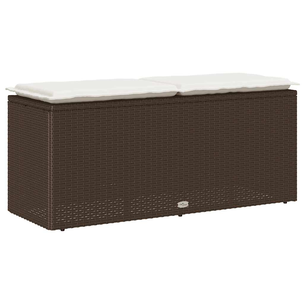 Tuinbank met kussen 110x40x44 cm poly rattan bruin is nu te koop bij PeponiXL, paradijselijk wonen!