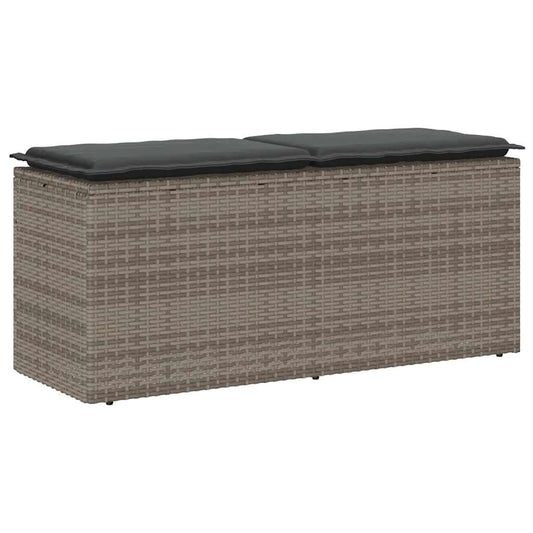 Tuinbank met kussen 110x40x44 cm poly rattan grijs is nu te koop bij PeponiXL, paradijselijk wonen!