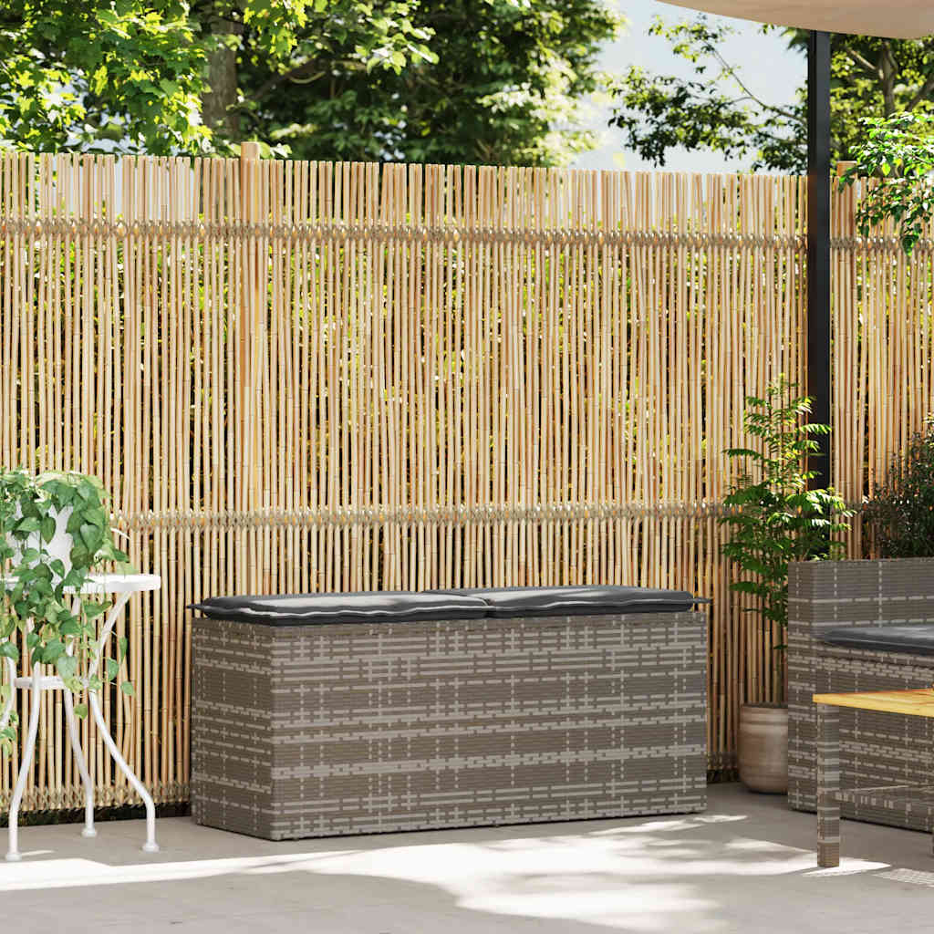 Tuinbank met kussen 110x40x44 cm poly rattan grijs is nu te koop bij PeponiXL, paradijselijk wonen!