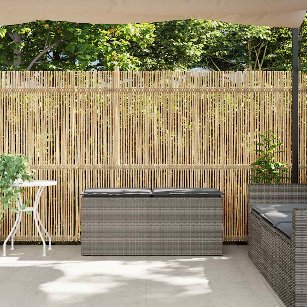Tuinbank met kussen 110x40x44 cm poly rattan grijs is nu te koop bij PeponiXL, paradijselijk wonen!