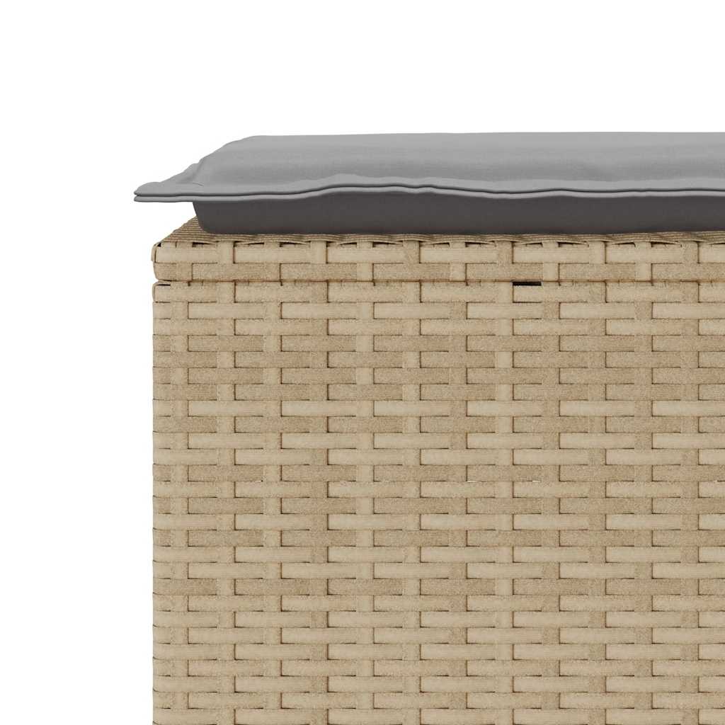 Tuinbank met kussen 110x40x44 cm poly rattan beige is nu te koop bij PeponiXL, paradijselijk wonen!