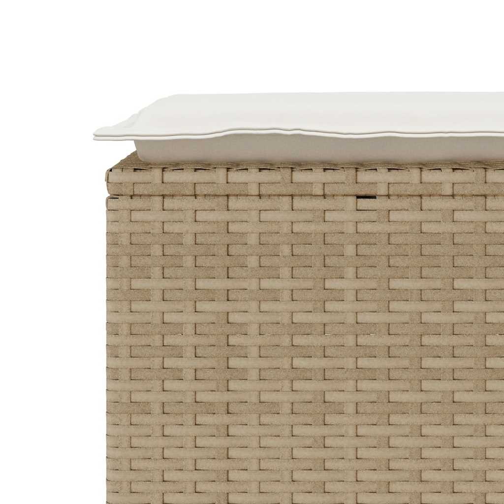 Tuinbank met kussen 110x40x44 cm poly rattan beige is nu te koop bij PeponiXL, paradijselijk wonen!