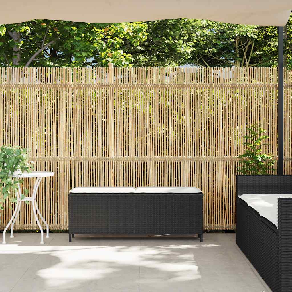 Tuinbank met kussen 110x30x40,5 cm poly rattan zwart is nu te koop bij PeponiXL, paradijselijk wonen!