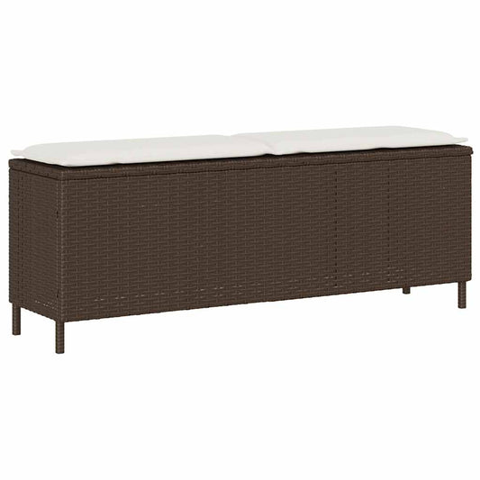Tuinbank met kussen 110x30x40,5 cm poly rattan bruin is nu te koop bij PeponiXL, paradijselijk wonen!