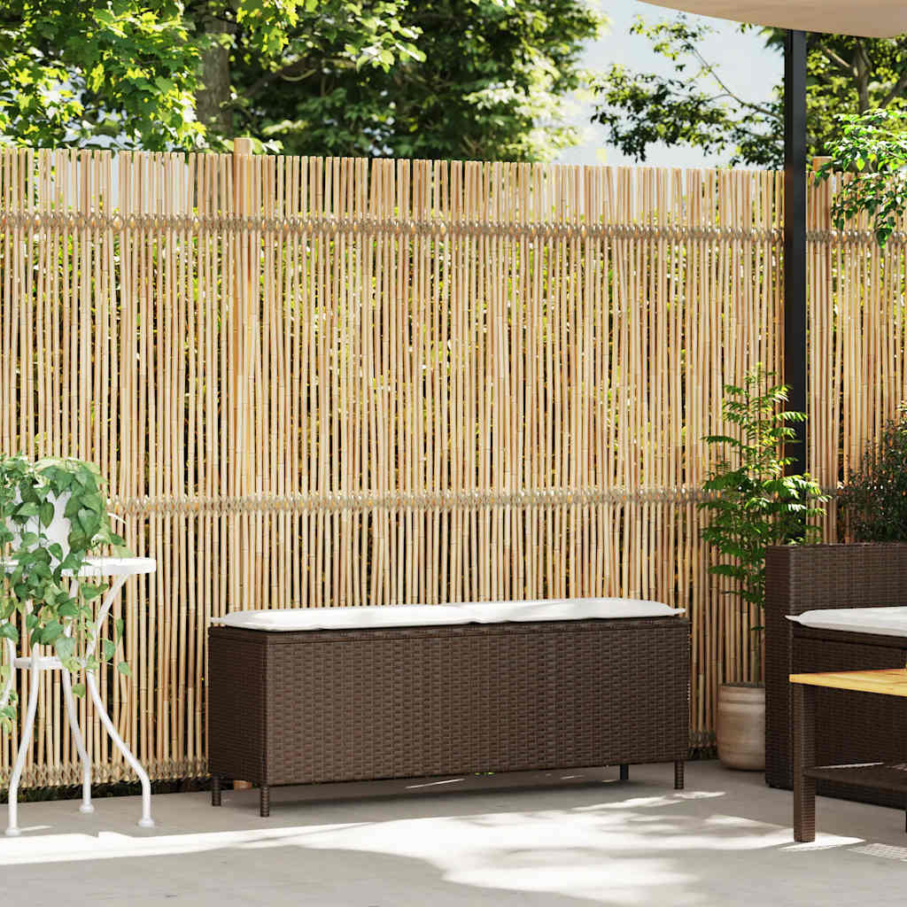 Tuinbank met kussen 110x30x40,5 cm poly rattan bruin is nu te koop bij PeponiXL, paradijselijk wonen!