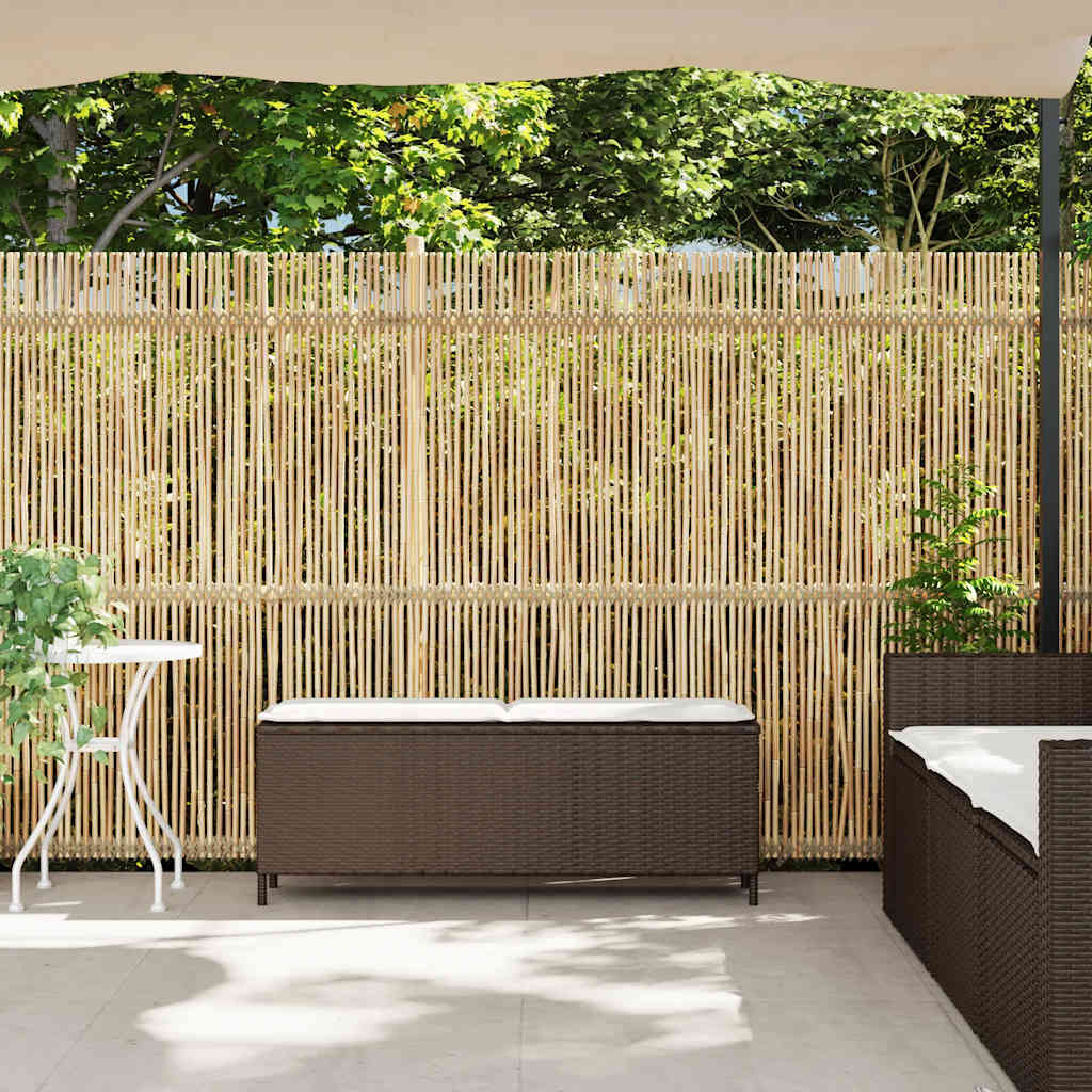 Tuinbank met kussen 110x30x40,5 cm poly rattan bruin is nu te koop bij PeponiXL, paradijselijk wonen!