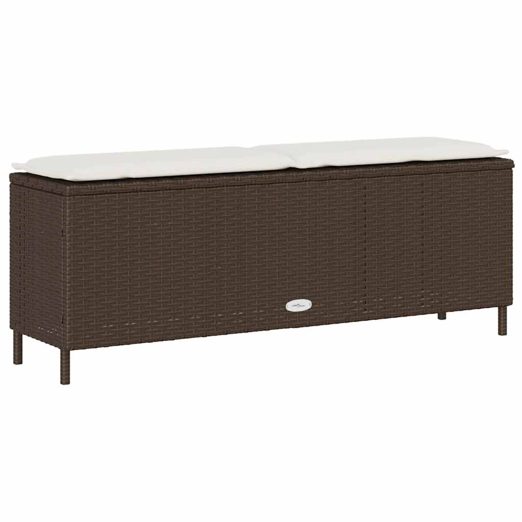 Tuinbank met kussen 110x30x40,5 cm poly rattan bruin is nu te koop bij PeponiXL, paradijselijk wonen!