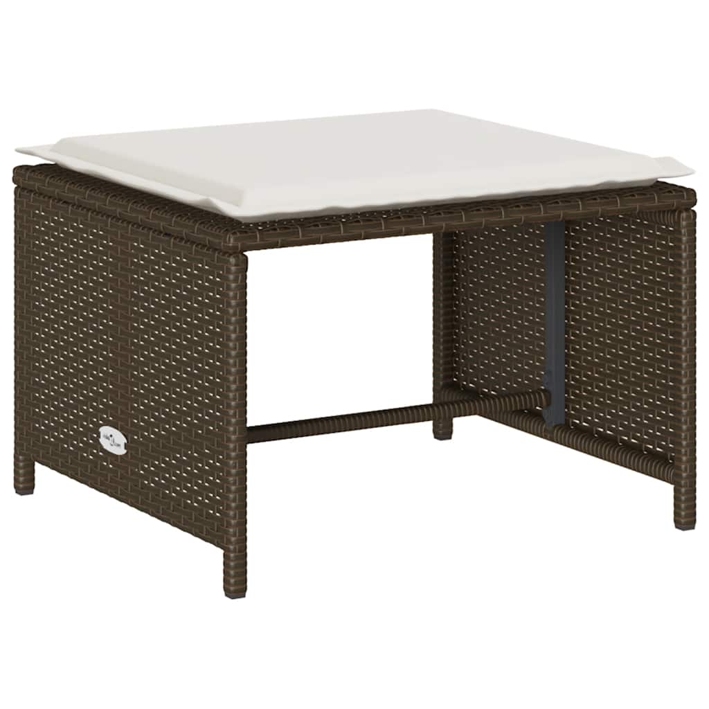 5-delige Tuinbankstel met kussens stapelbaar poly rattan bruin is nu te koop bij PeponiXL, paradijselijk wonen!