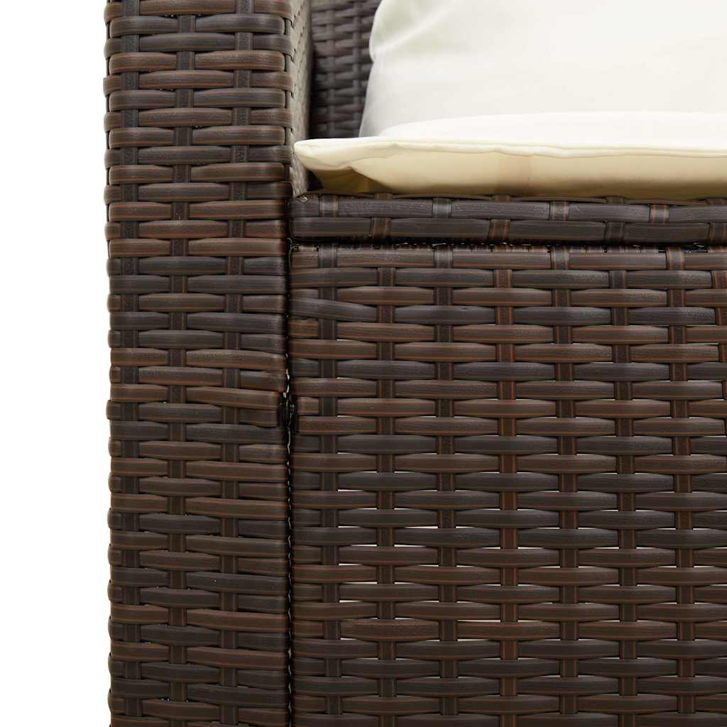 5-delige Tuinbankstel met kussens stapelbaar poly rattan bruin is nu te koop bij PeponiXL, paradijselijk wonen!