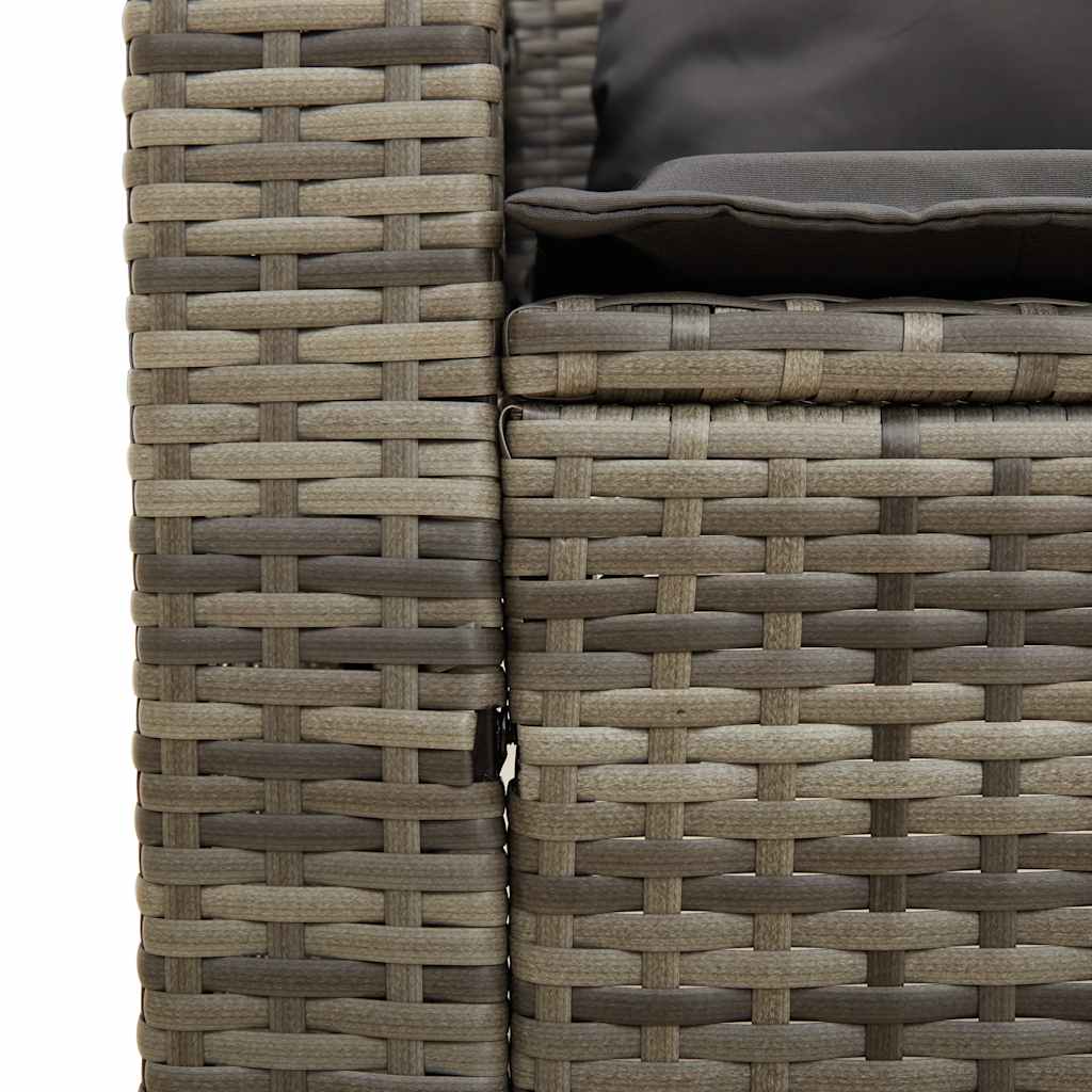 5-delige Tuinbankstel met kussens stapelbaar poly rattan grijs is nu te koop bij PeponiXL, paradijselijk wonen!