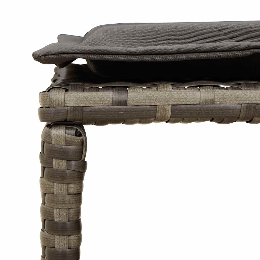 5-delige Tuinbankstel met kussens stapelbaar poly rattan grijs is nu te koop bij PeponiXL, paradijselijk wonen!